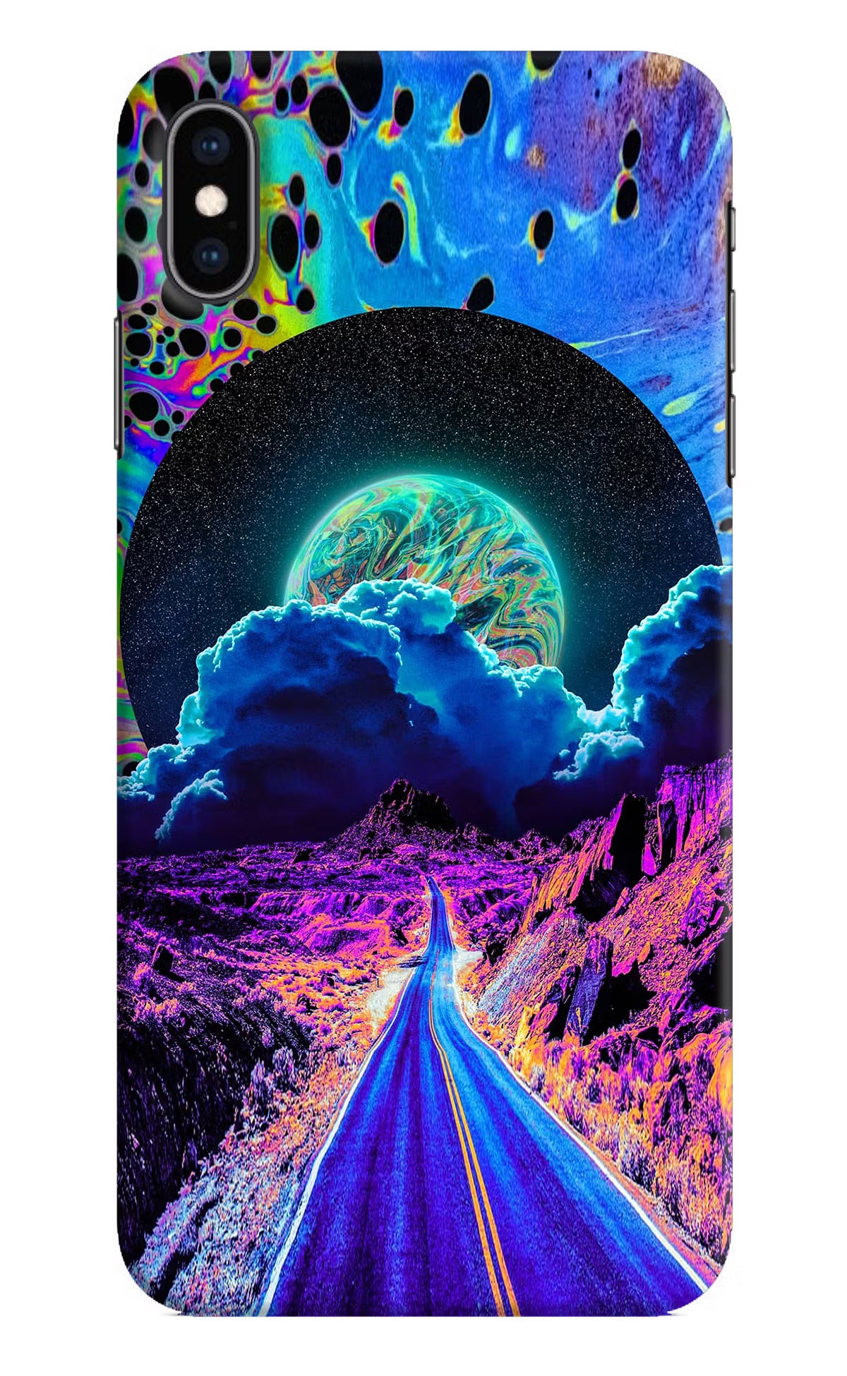 Psychedelic Painting iPhone XS Max Hard Case Back Cover by Casekaro