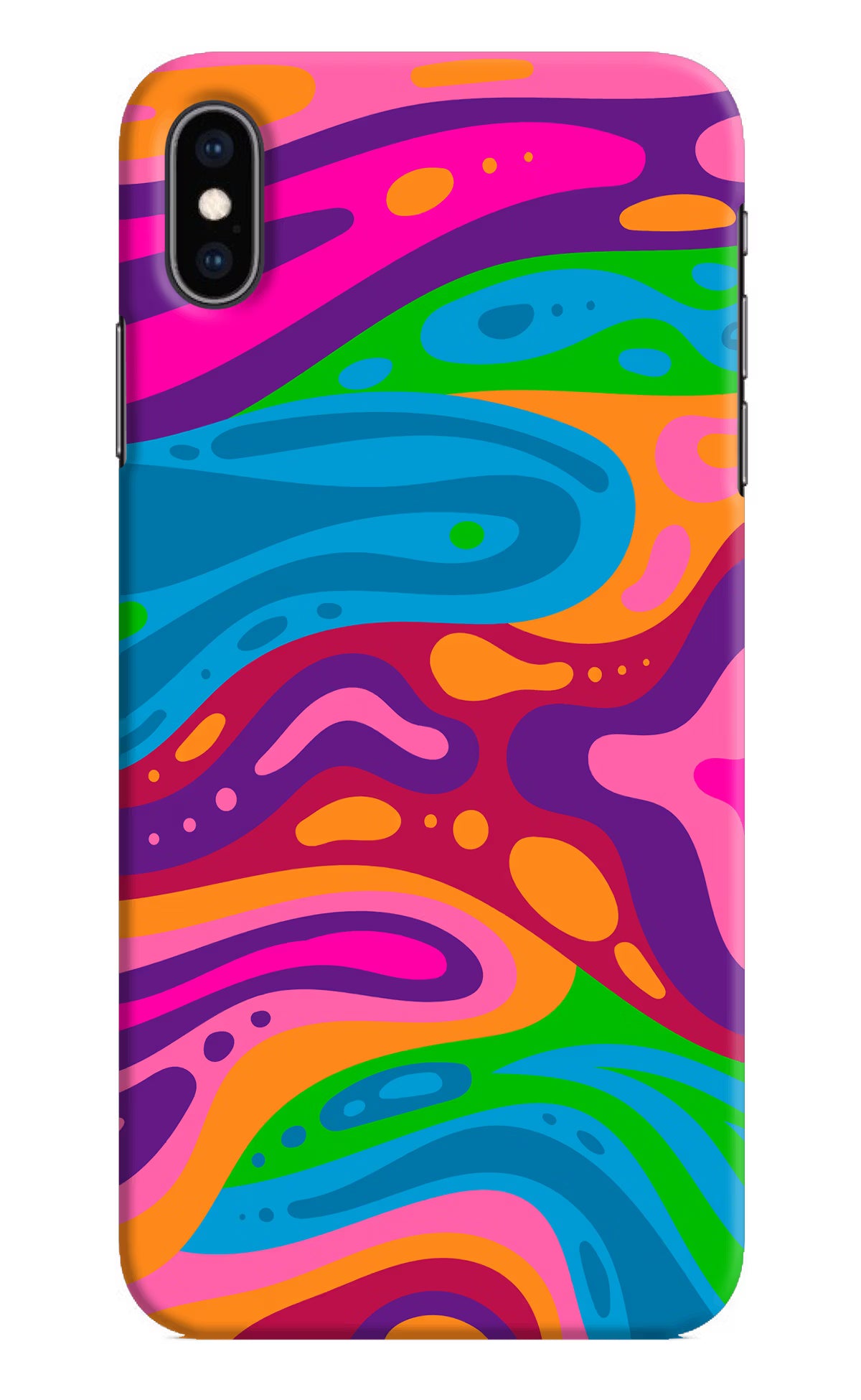 Trippy Pattern iPhone XS Max Hard Case Back Cover by Casekaro