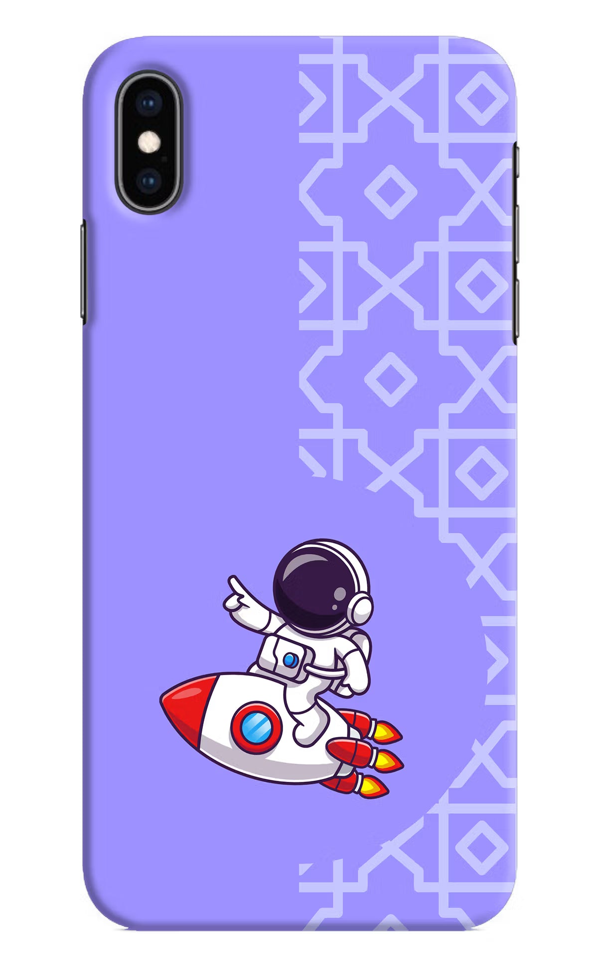 Cute Astronaut iPhone XS Max Hard Case Back Cover by Casekaro