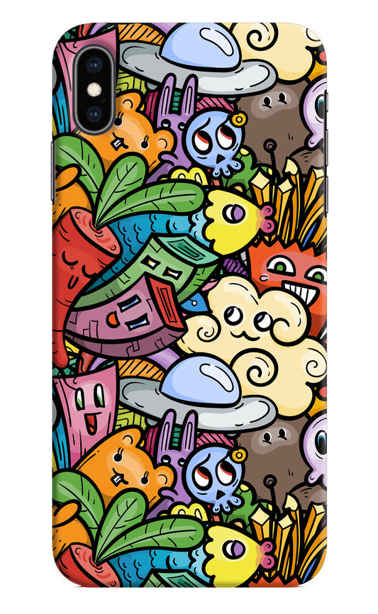 Veggie Doodle iPhone XS Max Hard Case Back Cover by Casekaro
