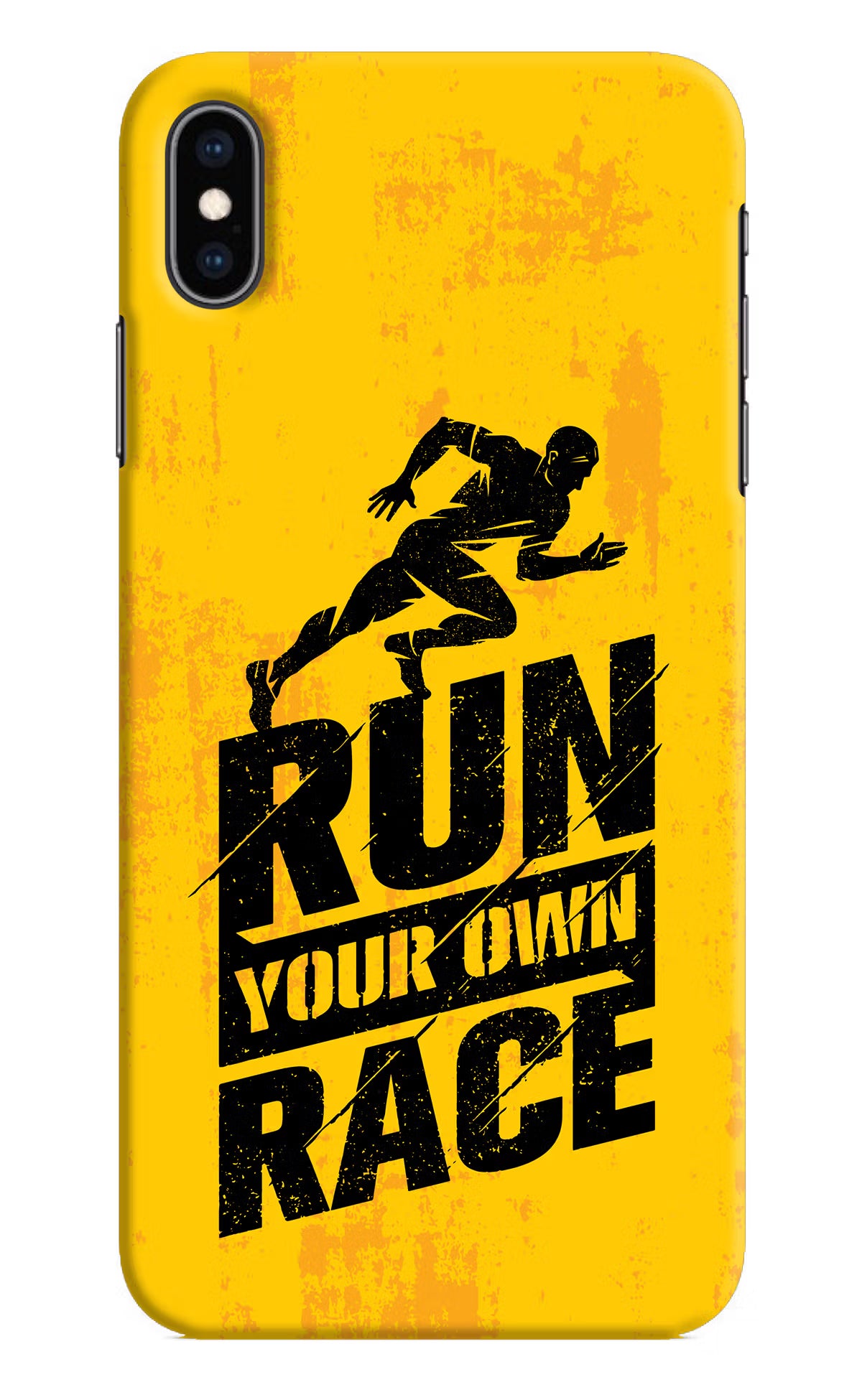 Run Your Own Race iPhone XS Max Hard Case Back Cover by Casekaro