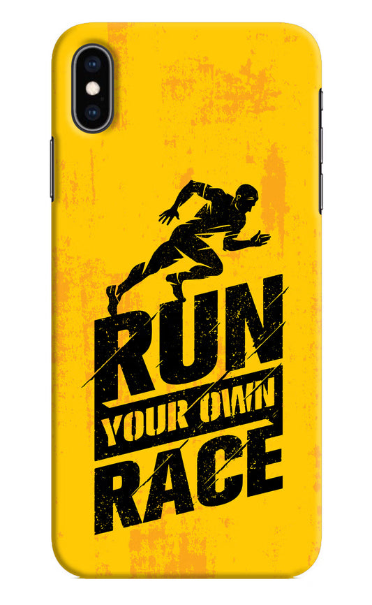 Run Your Own Race iPhone XS Max Hard Case Back Cover by Casekaro