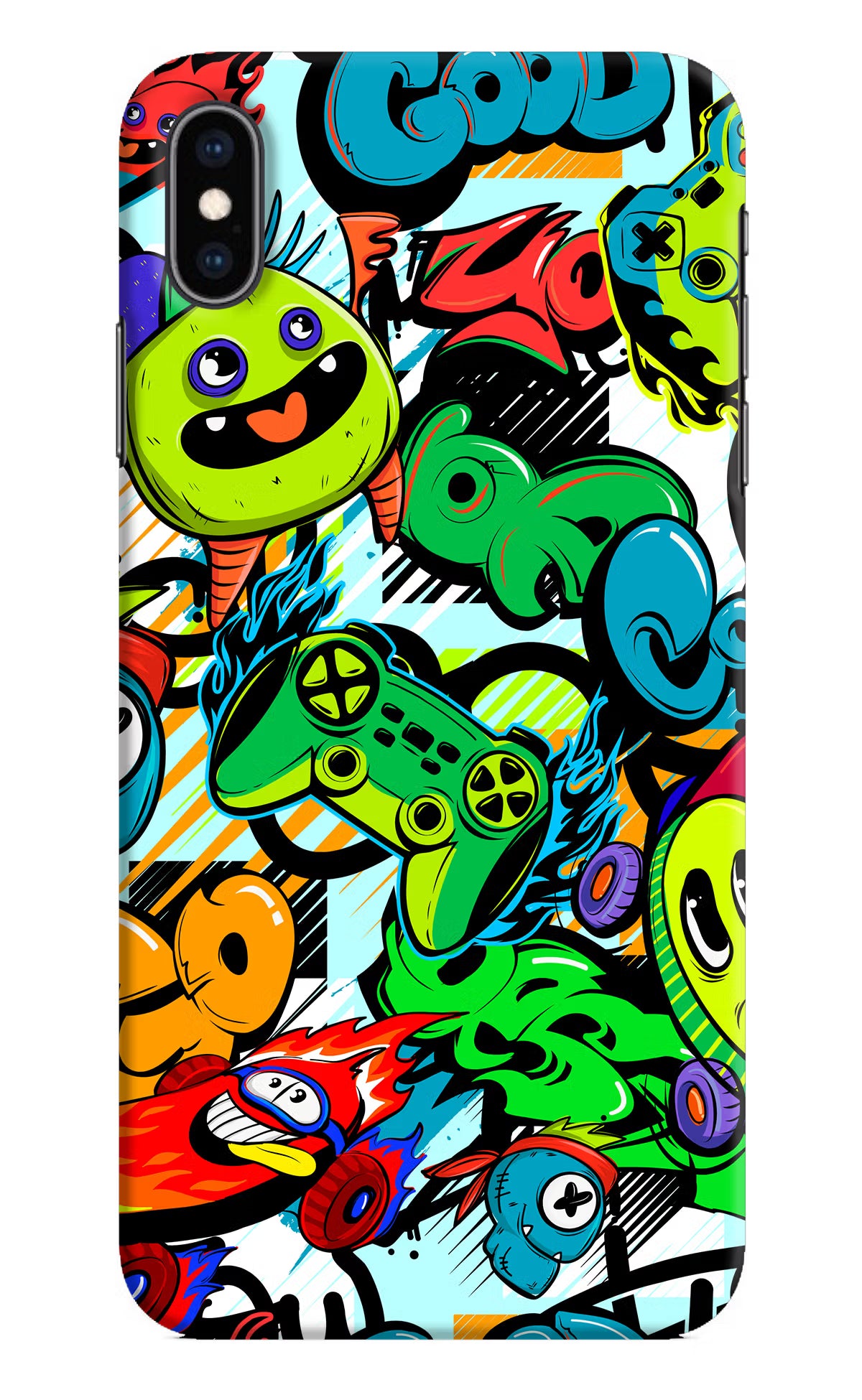 Game Doodle iPhone XS Max Hard Case Back Cover by Casekaro