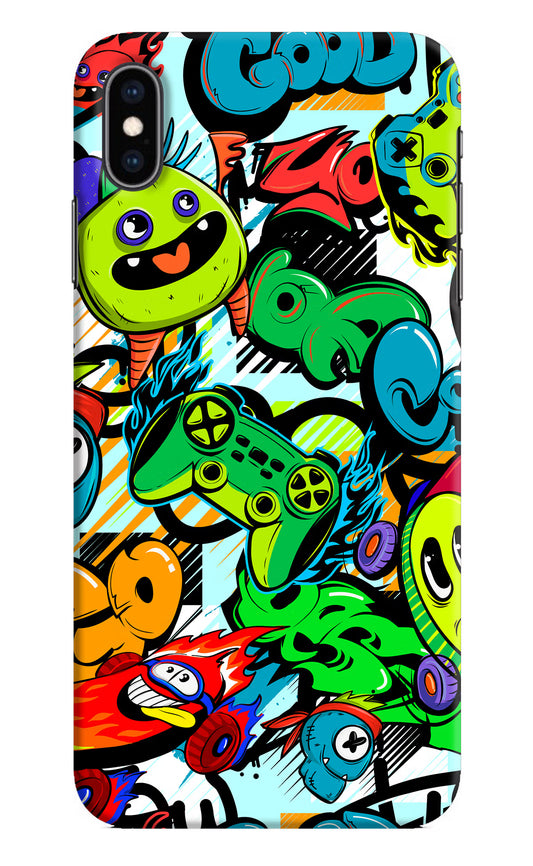 Game Doodle iPhone XS Max Hard Case Back Cover by Casekaro