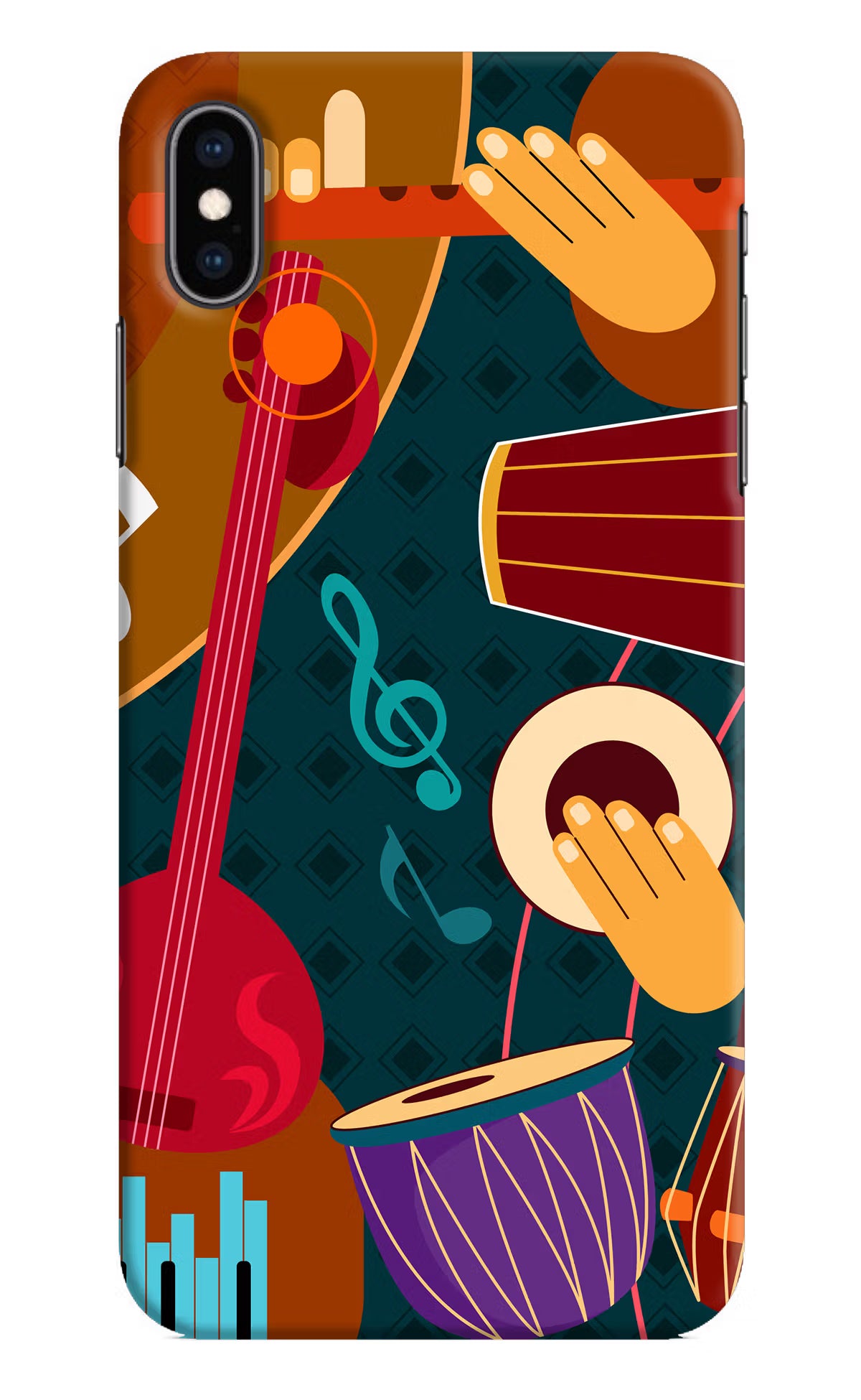 Music Instrument iPhone XS Max Hard Case Back Cover by Casekaro