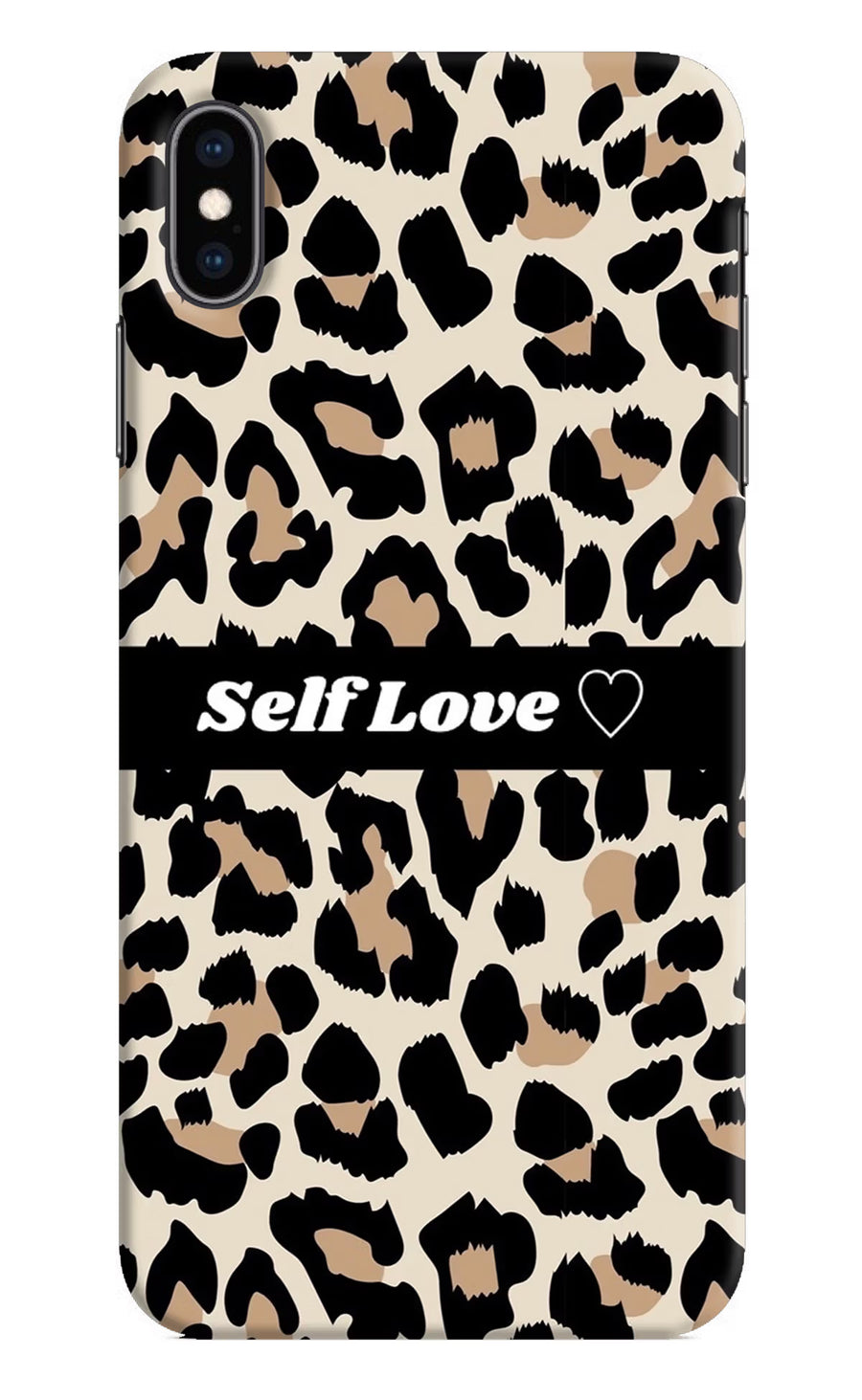 Leopard Print Self Love iPhone XS Max Back Cover, Hard case