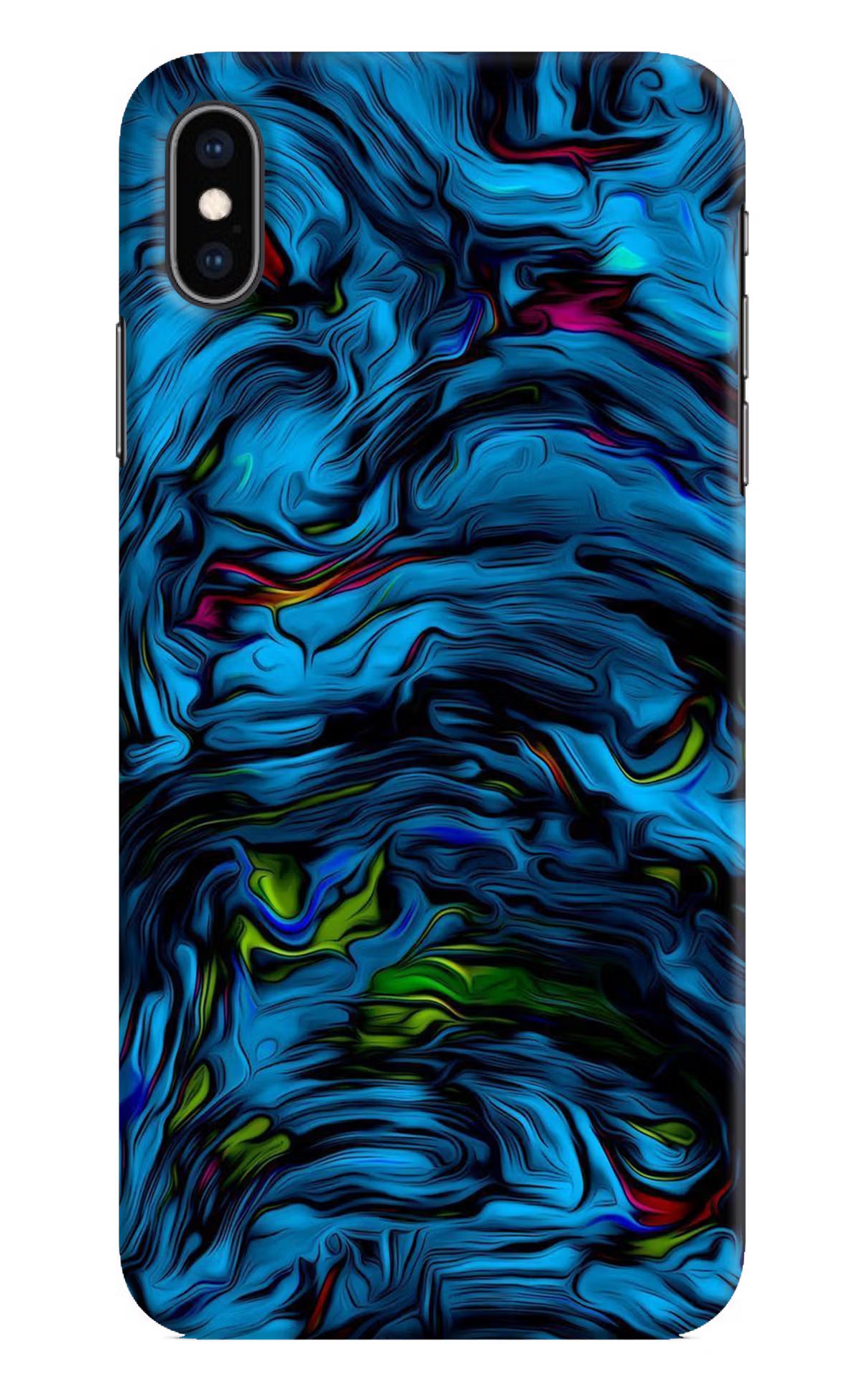 Dark Blue Abstract iPhone XS Max Hard Case Back Cover by Casekaro