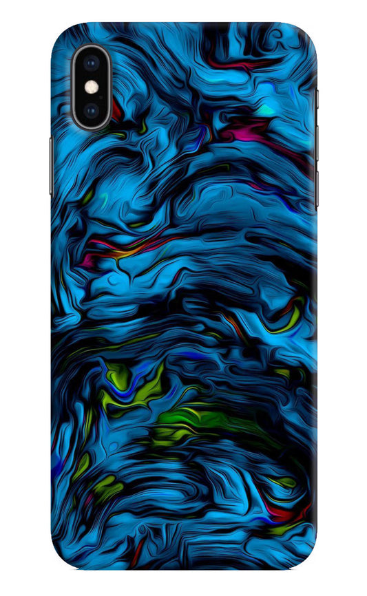 Dark Blue Abstract iPhone XS Max Hard Case Back Cover by Casekaro