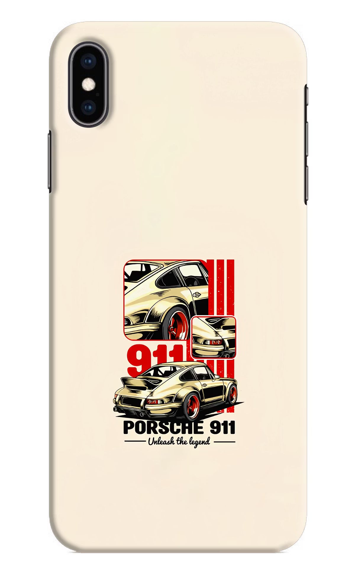 Classic Porsche 911 iPhone XS Max Hard Case Back Cover by Casekaro