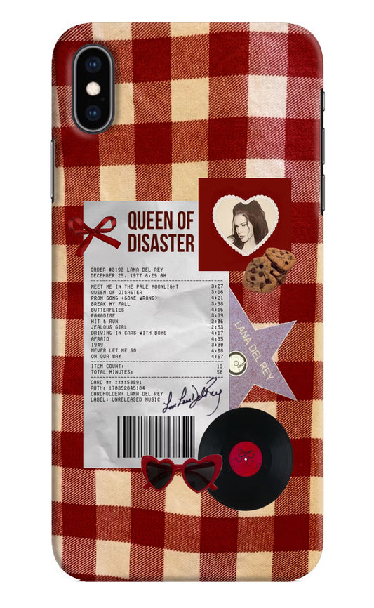 Queen of Disaster iPhone XS Max Hard Case Back Cover by Casekaro