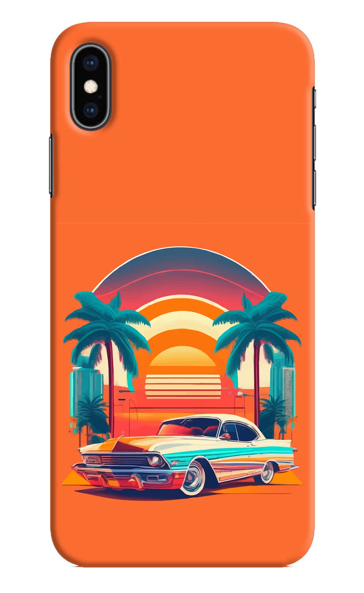Palm Drive 80s iPhone XS Max Hard Case Back Cover by Casekaro