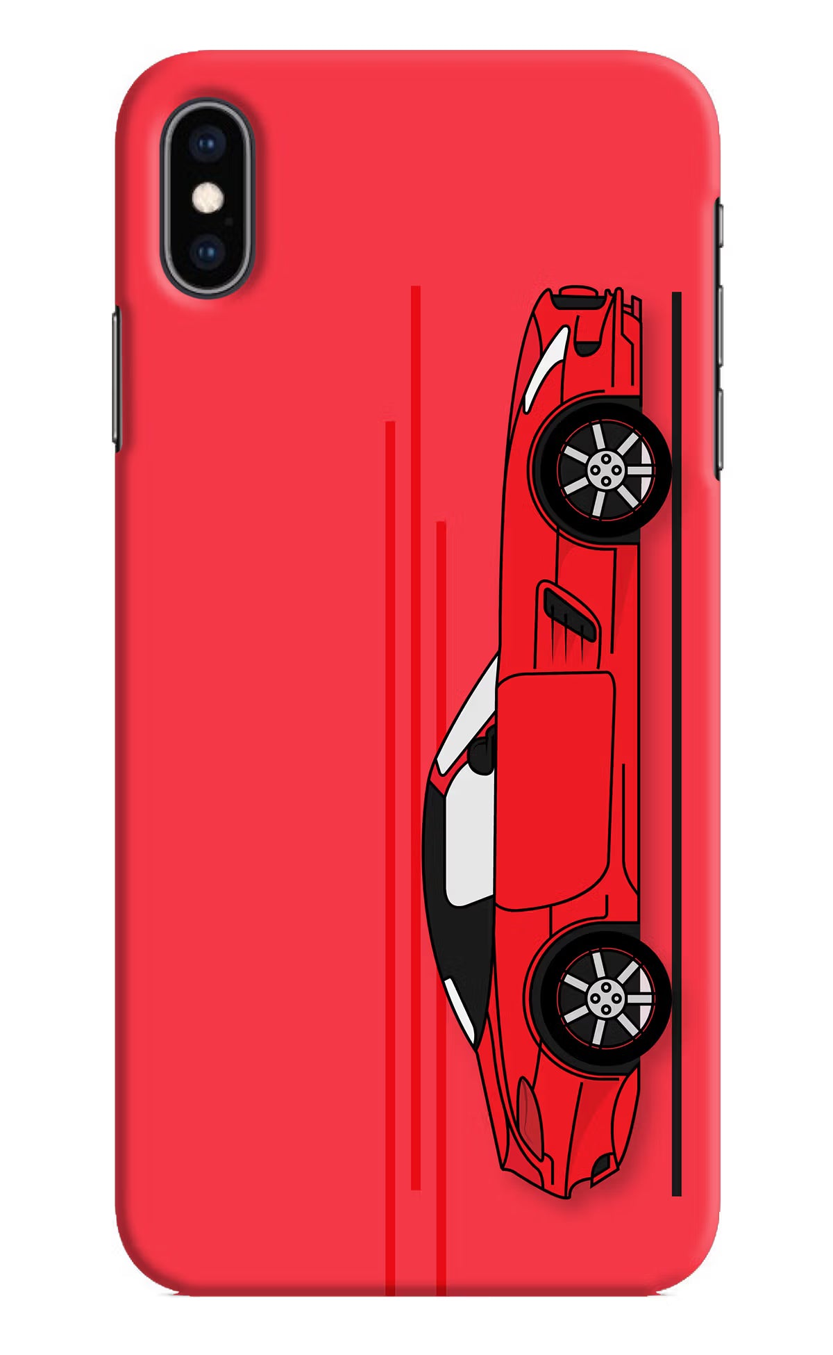 Red Velocity iPhone XS Max Hard Case Back Cover by Casekaro