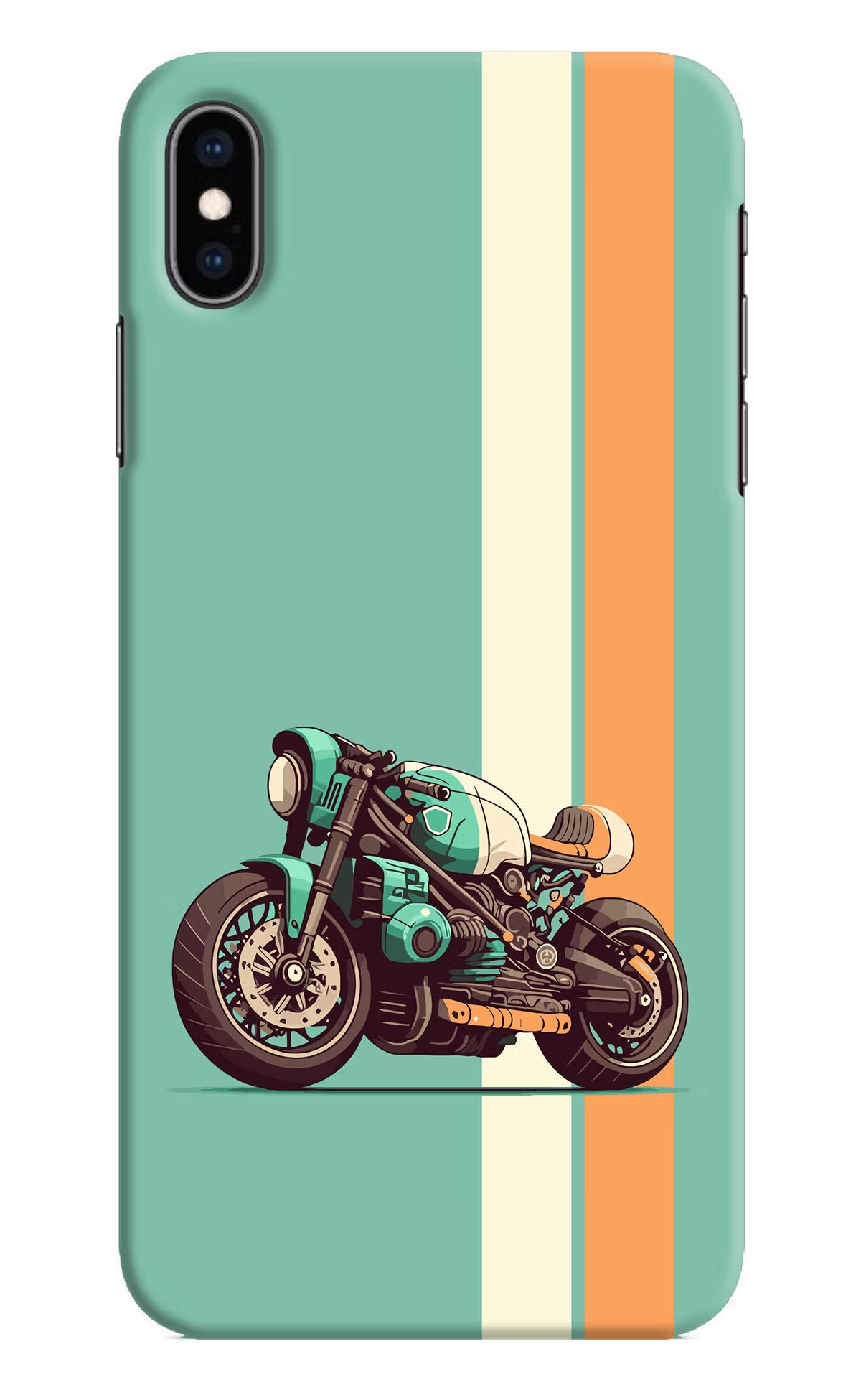 Striped Moto Drift iPhone XS Max Hard Case Back Cover by Casekaro