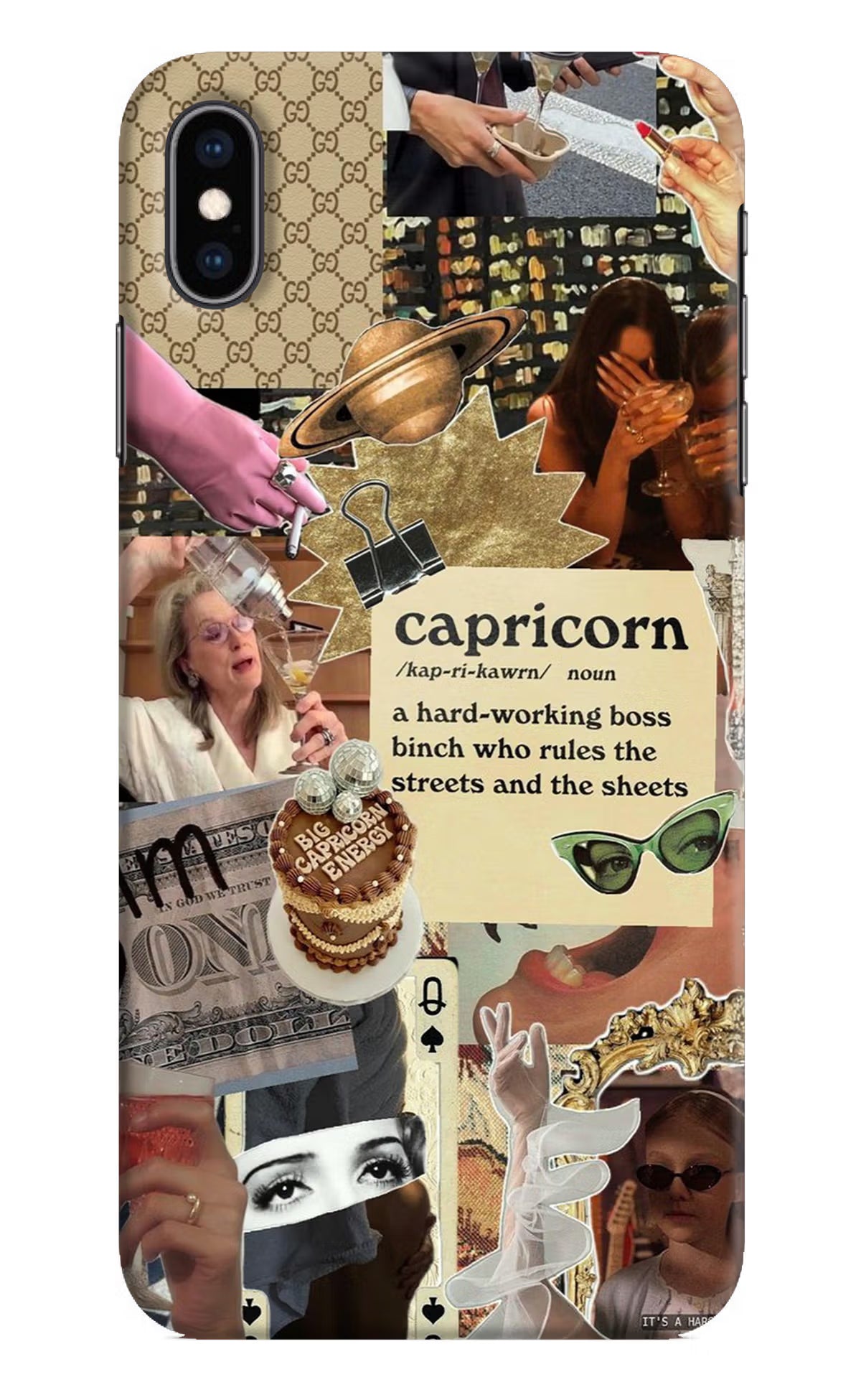Capricorn Zodiac iPhone XS Max Hard Case Back Cover by Casekaro