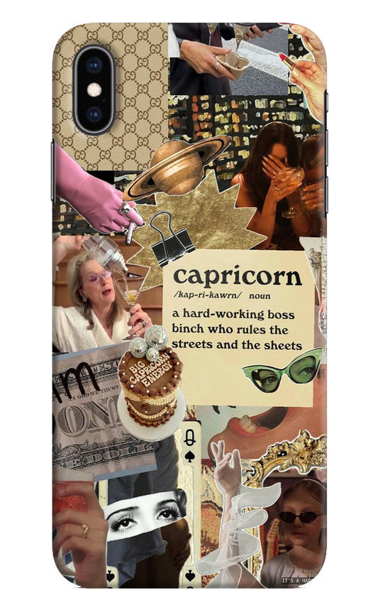 Capricorn Zodiac iPhone XS Max Hard Case Back Cover by Casekaro