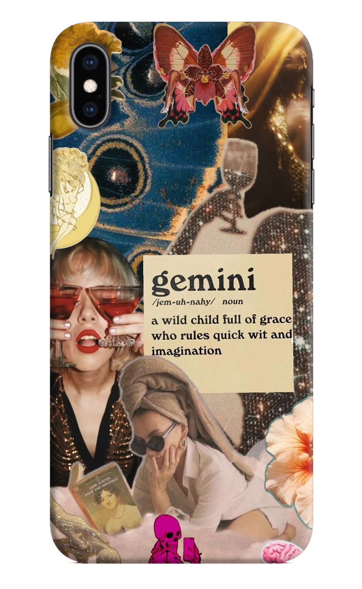Gemini Zodiac iPhone XS Max Hard Case Back Cover by Casekaro