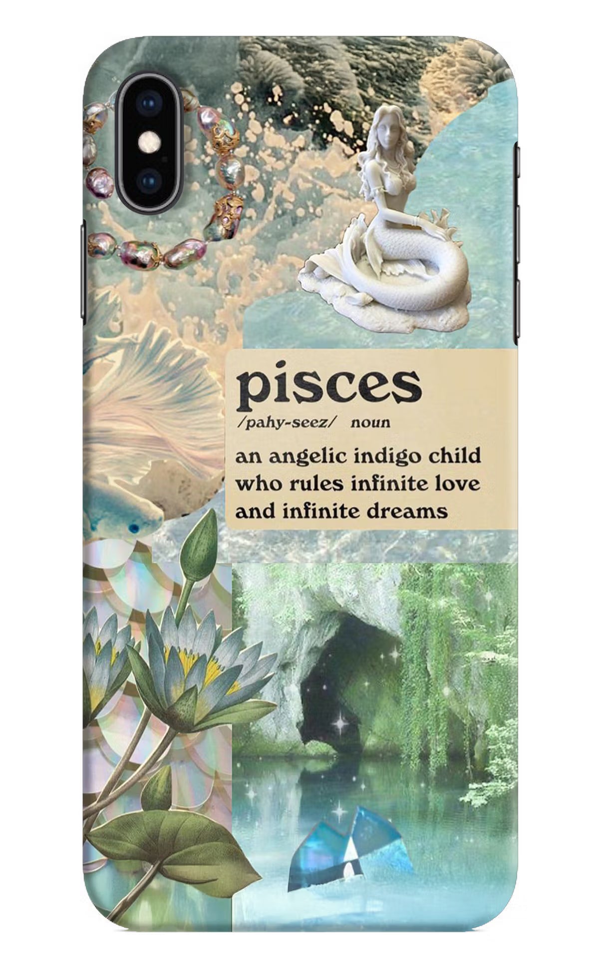 Pisces Zodiac iPhone XS Max Hard Case Back Cover by Casekaro
