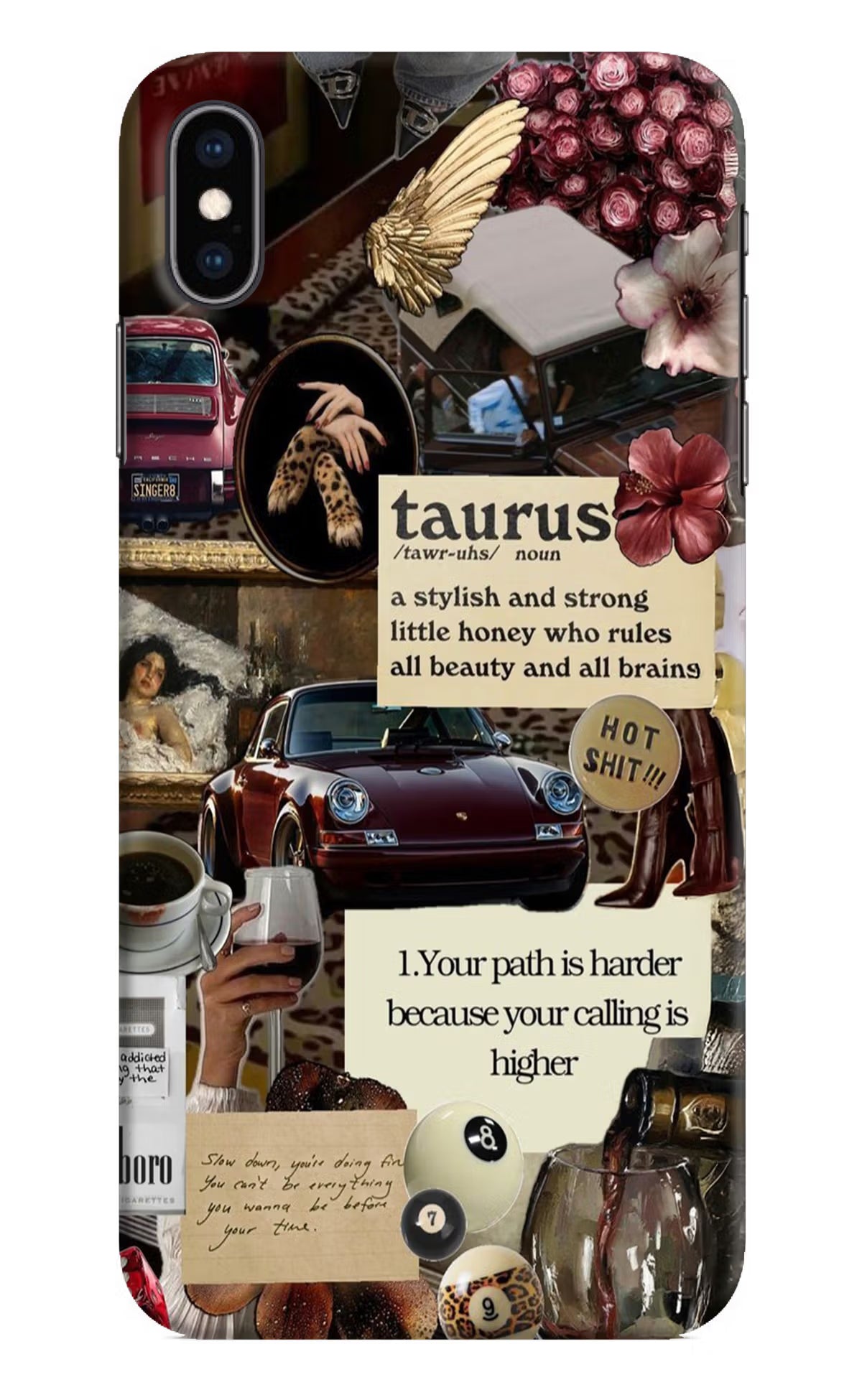 Taurus Zodiac iPhone XS Max Hard Case Back Cover by Casekaro