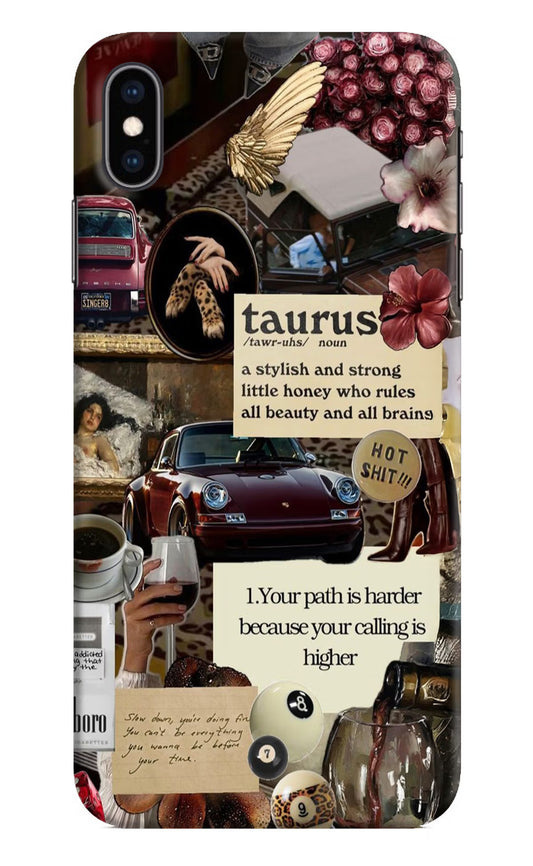 Taurus Zodiac iPhone XS Max Hard Case Back Cover by Casekaro