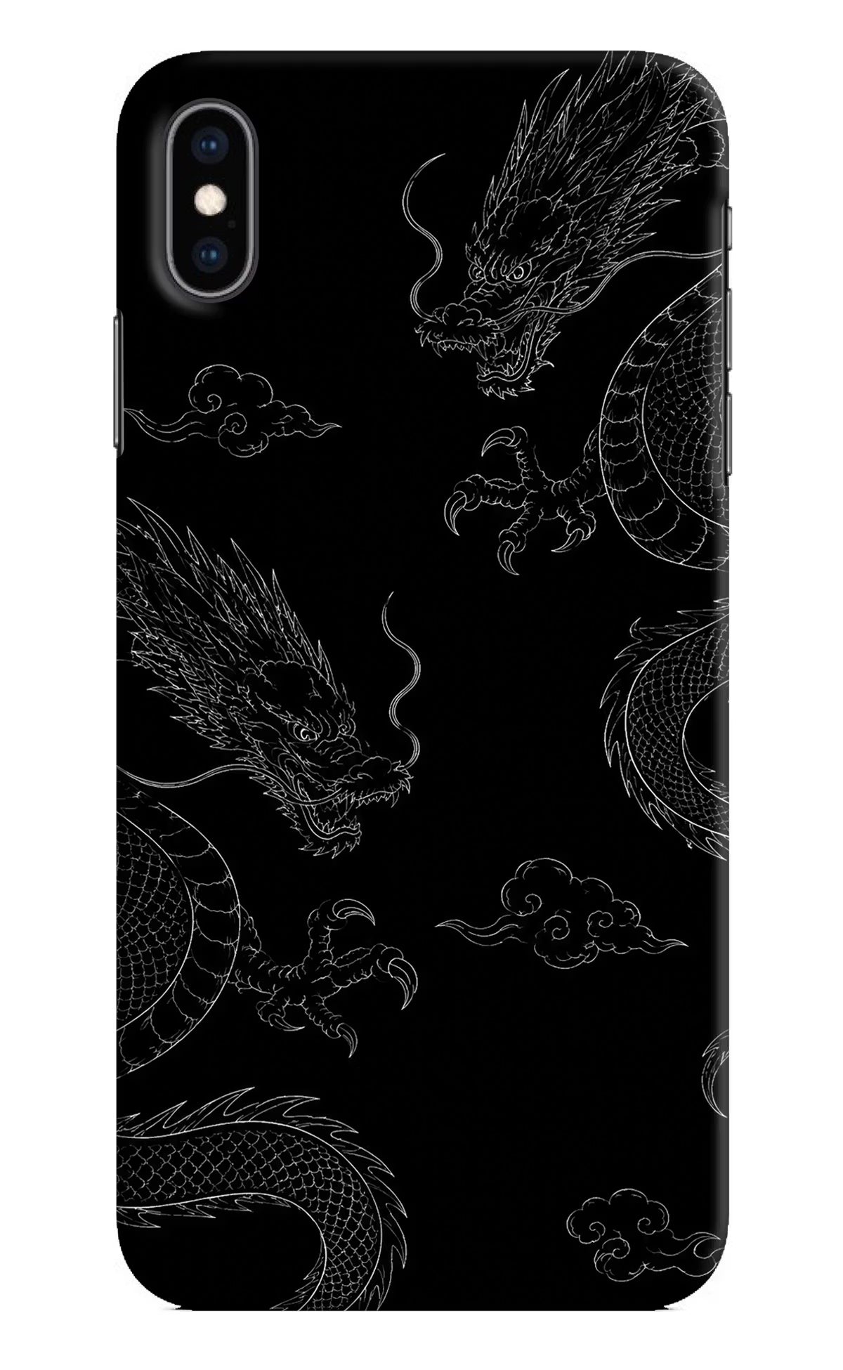 Twin Dragons iPhone XS Max Hard Case Back Cover by Casekaro
