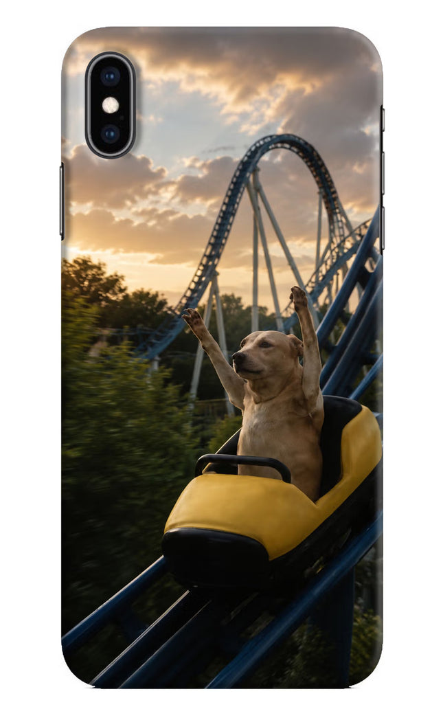 Rollercoaster Dog iPhone XS Max Hard Case Back Cover by Casekaro