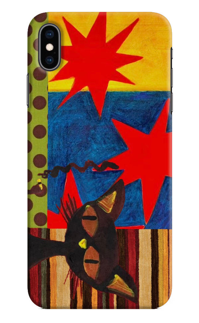 Pop Cat iPhone XS Max Hard Case Back Cover by Casekaro