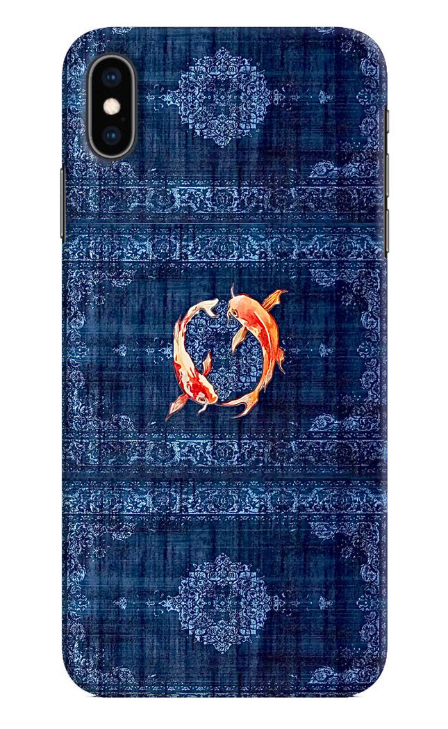 Koi Blue iPhone XS Max Hard Case Back Cover by Casekaro