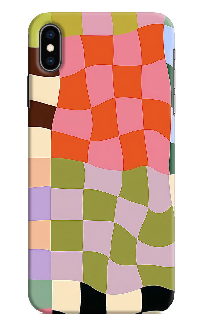 Wavy Grid iPhone XS Max Hard Case Back Cover by Casekaro