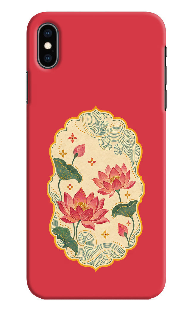 Pink Lotus iPhone XS Max Hard Case Back Cover by Casekaro