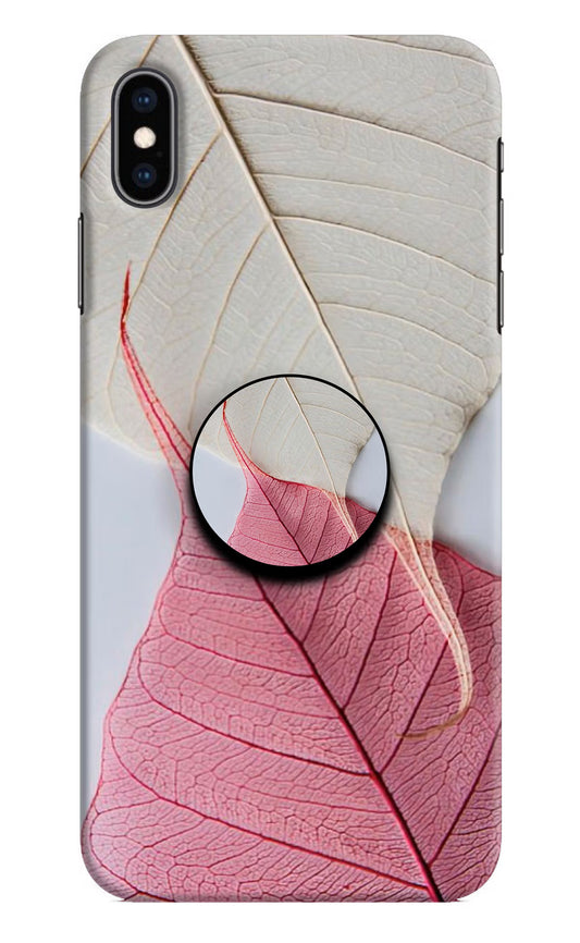 White Pink Leaf iPhone XS Max Pop Case by Casekaro