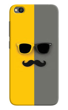 Sunglasses with Mustache Redmi Go Hard Case Back Cover by Casekaro