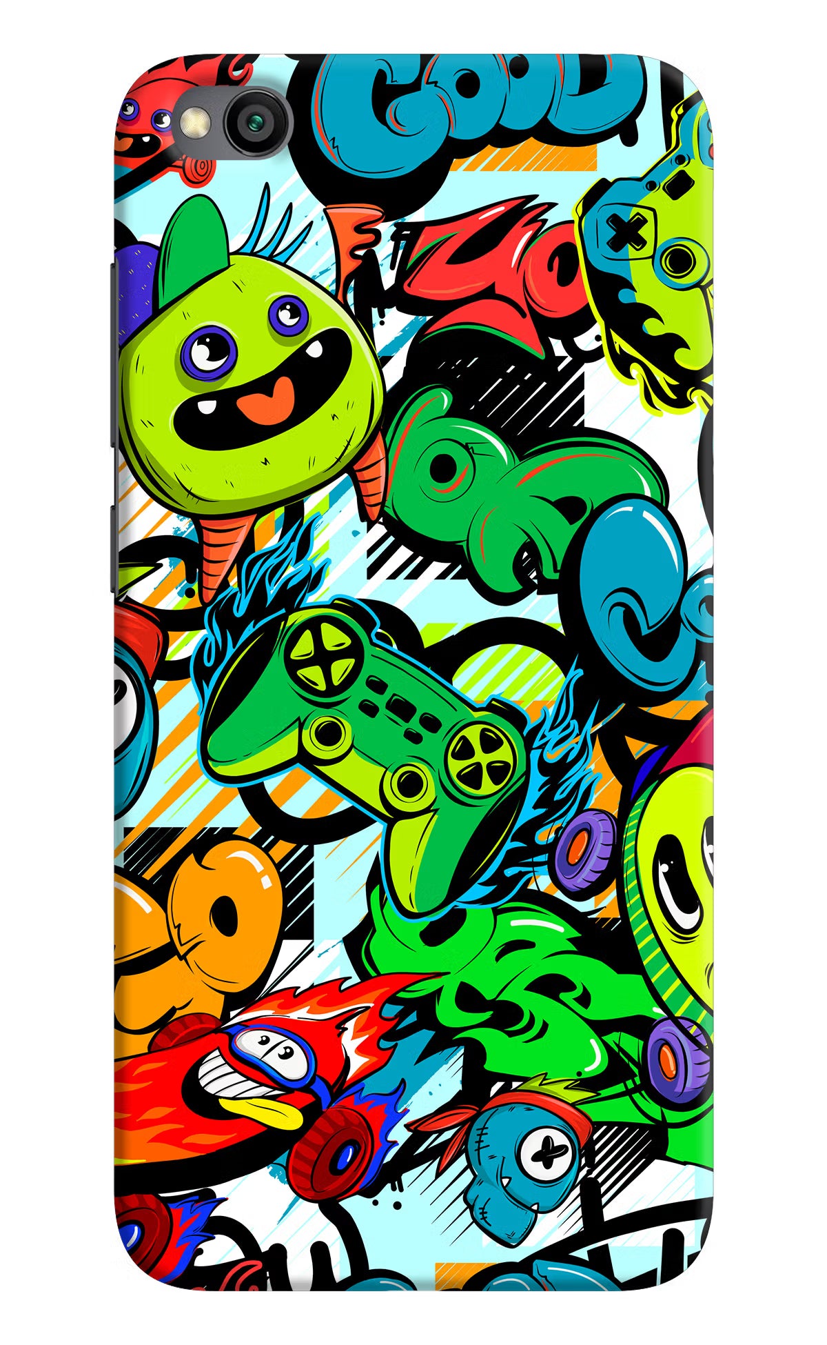 Game Doodle Redmi Go Hard Case Back Cover by Casekaro