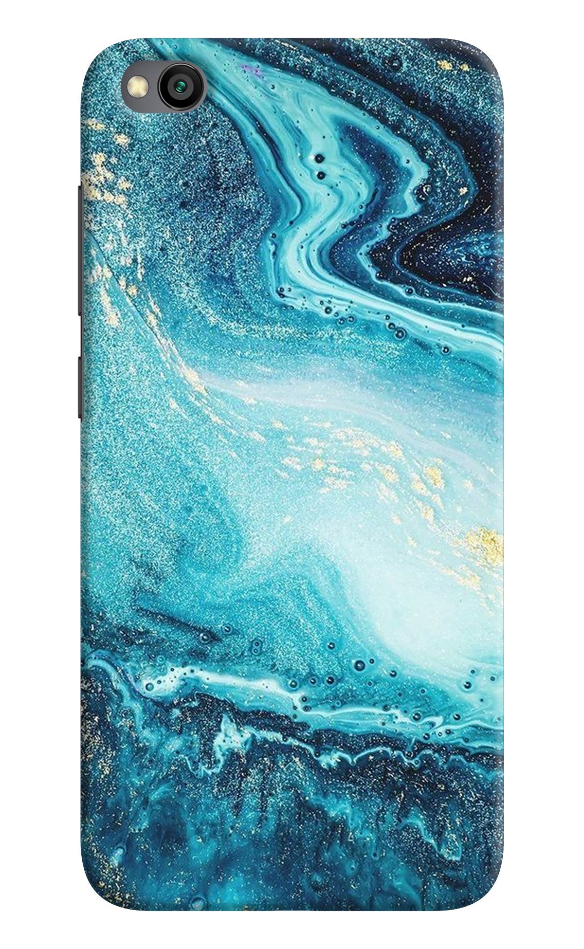 Blue Glitter Marble Redmi Go Back Cover