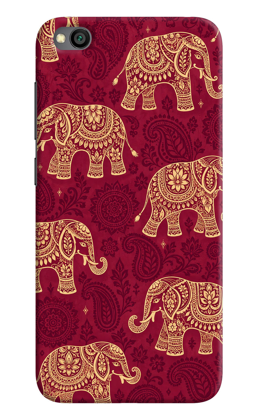 Maroon Elephant Redmi Go Back Cover, Hard case