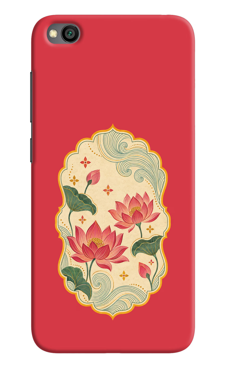 Pink Lotus Redmi Go Back Cover, Hard case