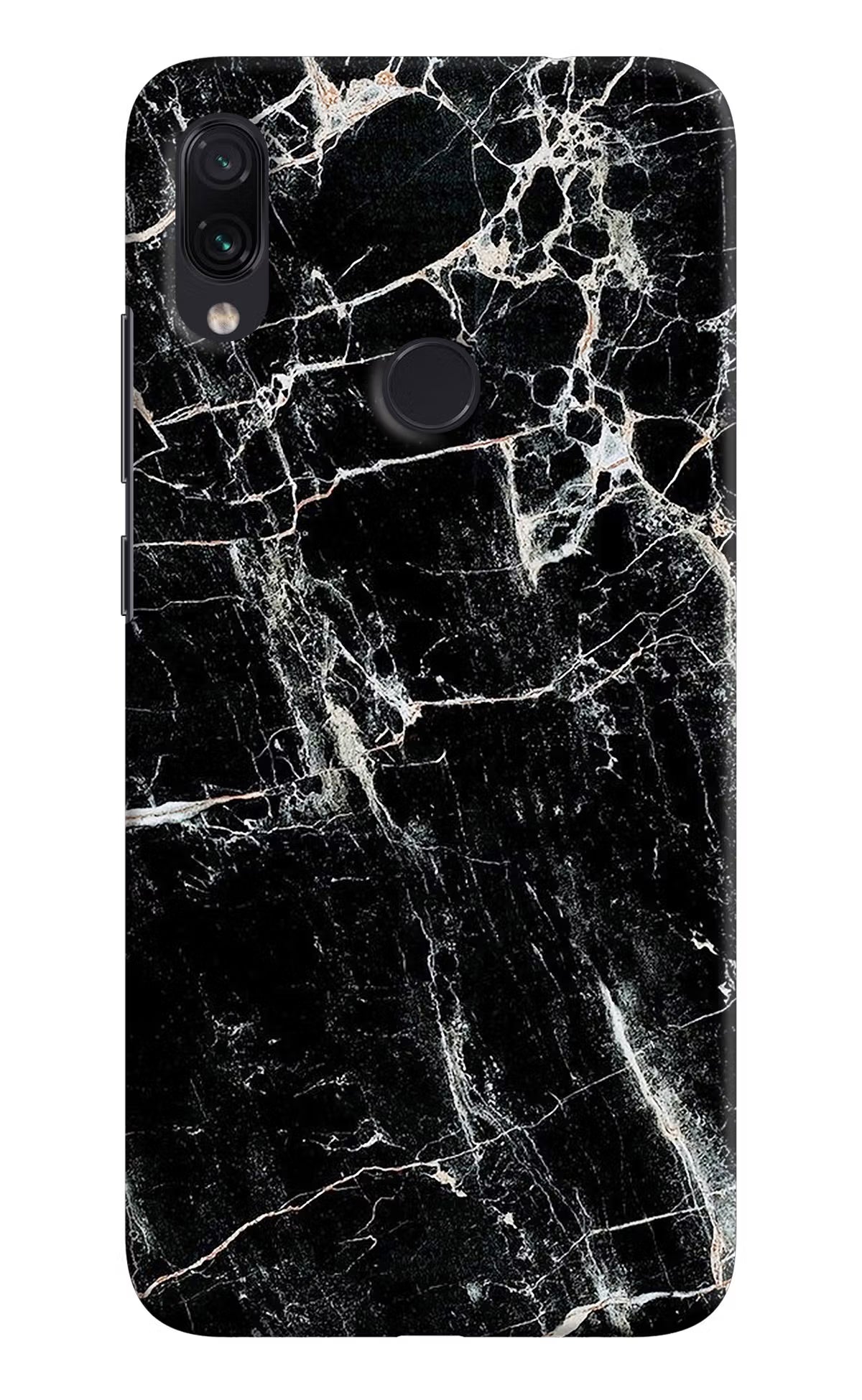 Black Marble Texture Redmi Note 7S Hard Case Back Cover by Casekaro