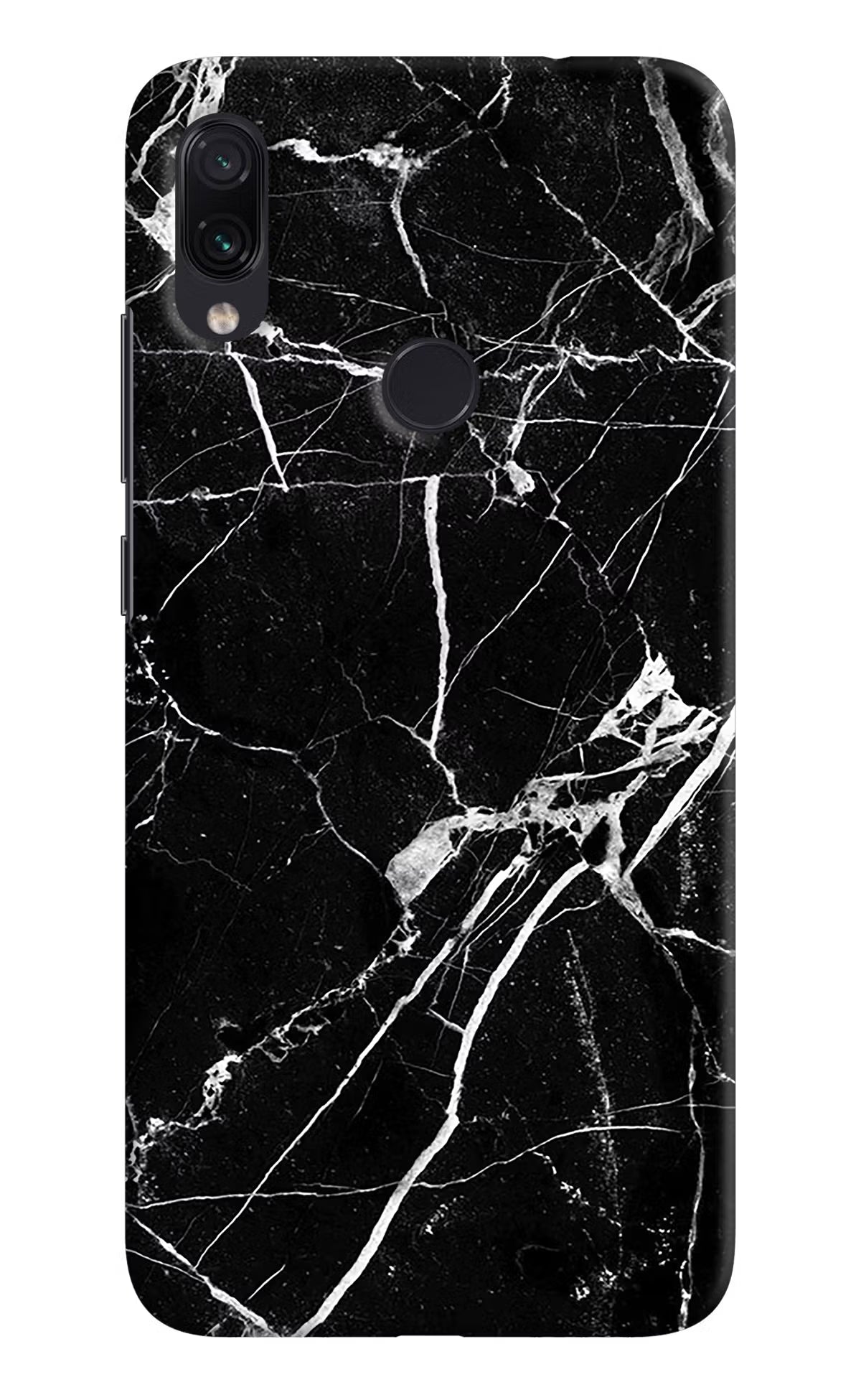 Black Marble Pattern Redmi Note 7S Hard Case Back Cover by Casekaro