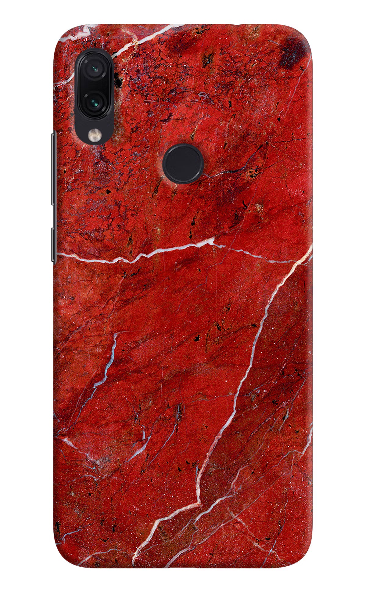 Red Marble Design Redmi Note 7S Hard Case Back Cover by Casekaro