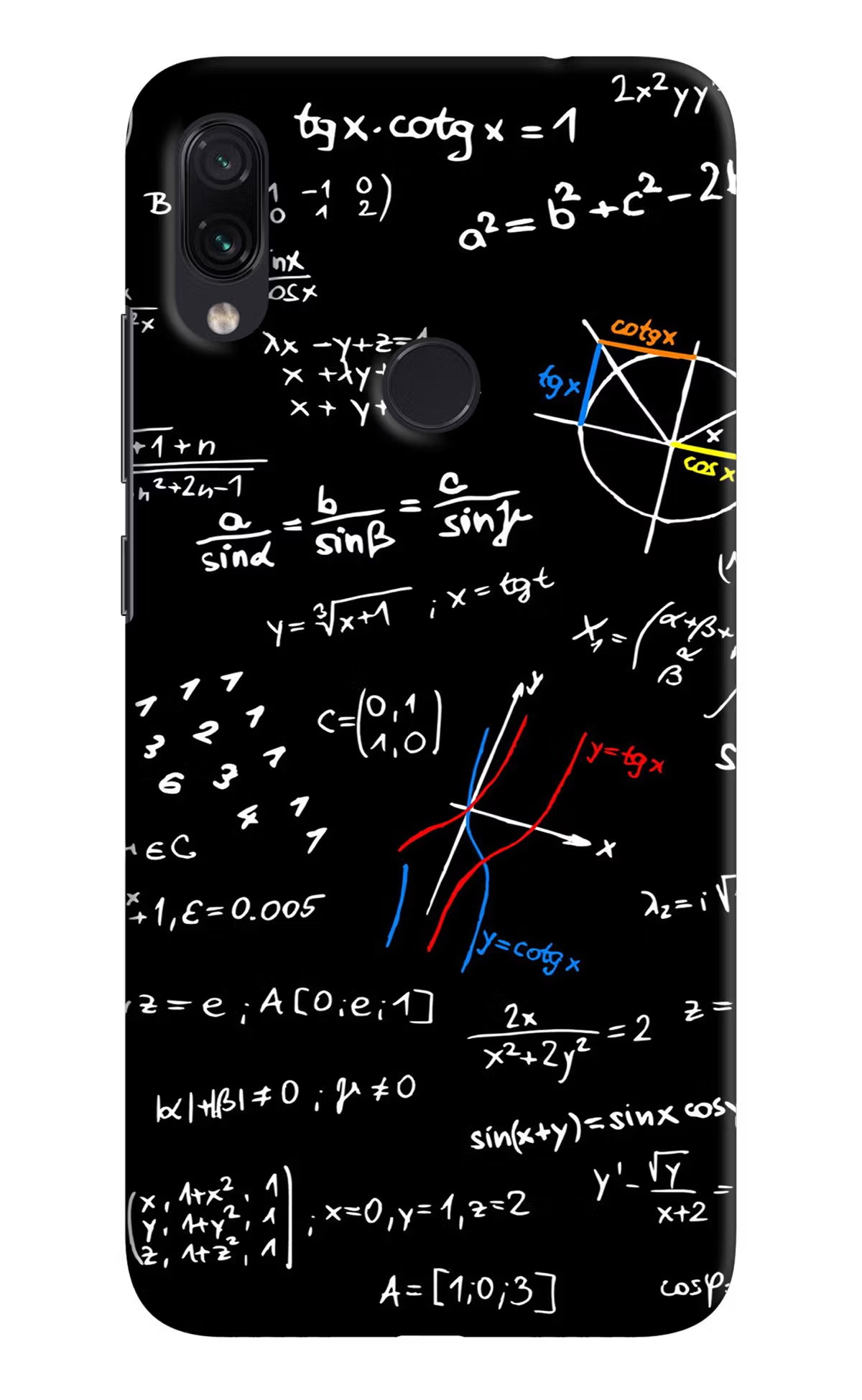 Mathematics Formula Redmi Note 7S Hard Case Back Cover by Casekaro