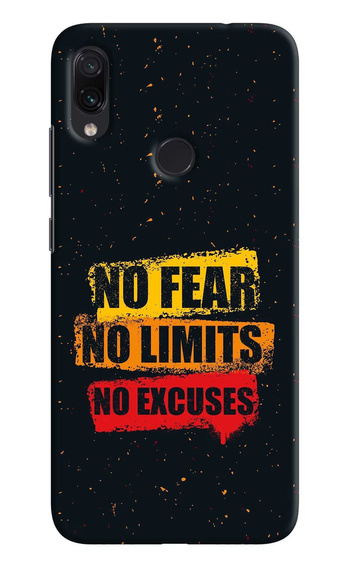 No Fear No Limits No Excuse Redmi Note 7S Hard Case Back Cover by Casekaro