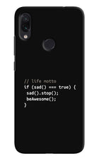 Life Motto Code Redmi Note 7S Hard Case Back Cover by Casekaro
