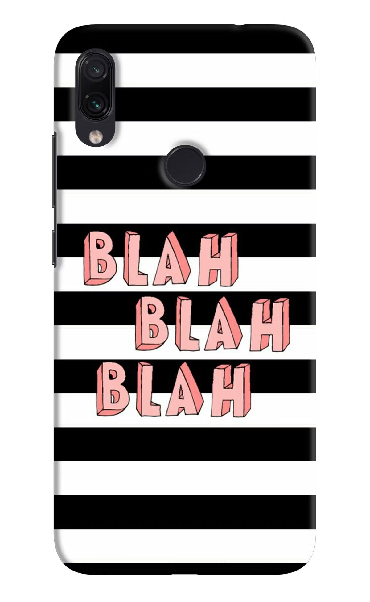Blah Blah Blah Redmi Note 7S Hard Case Back Cover by Casekaro