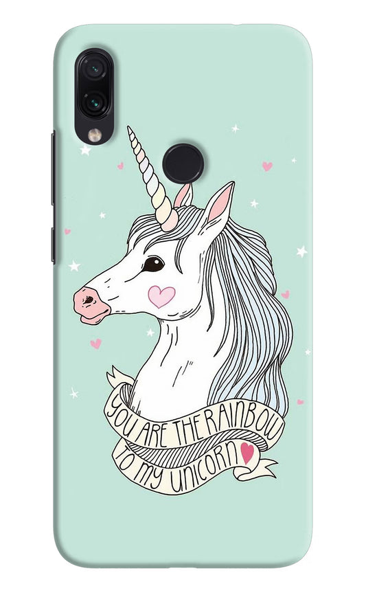 Unicorn Wallpaper Redmi Note 7S Hard Case Back Cover by Casekaro