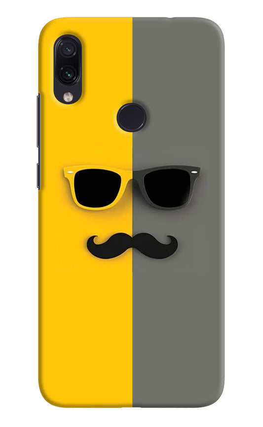 Sunglasses with Mustache Redmi Note 7S Hard Case Back Cover by Casekaro