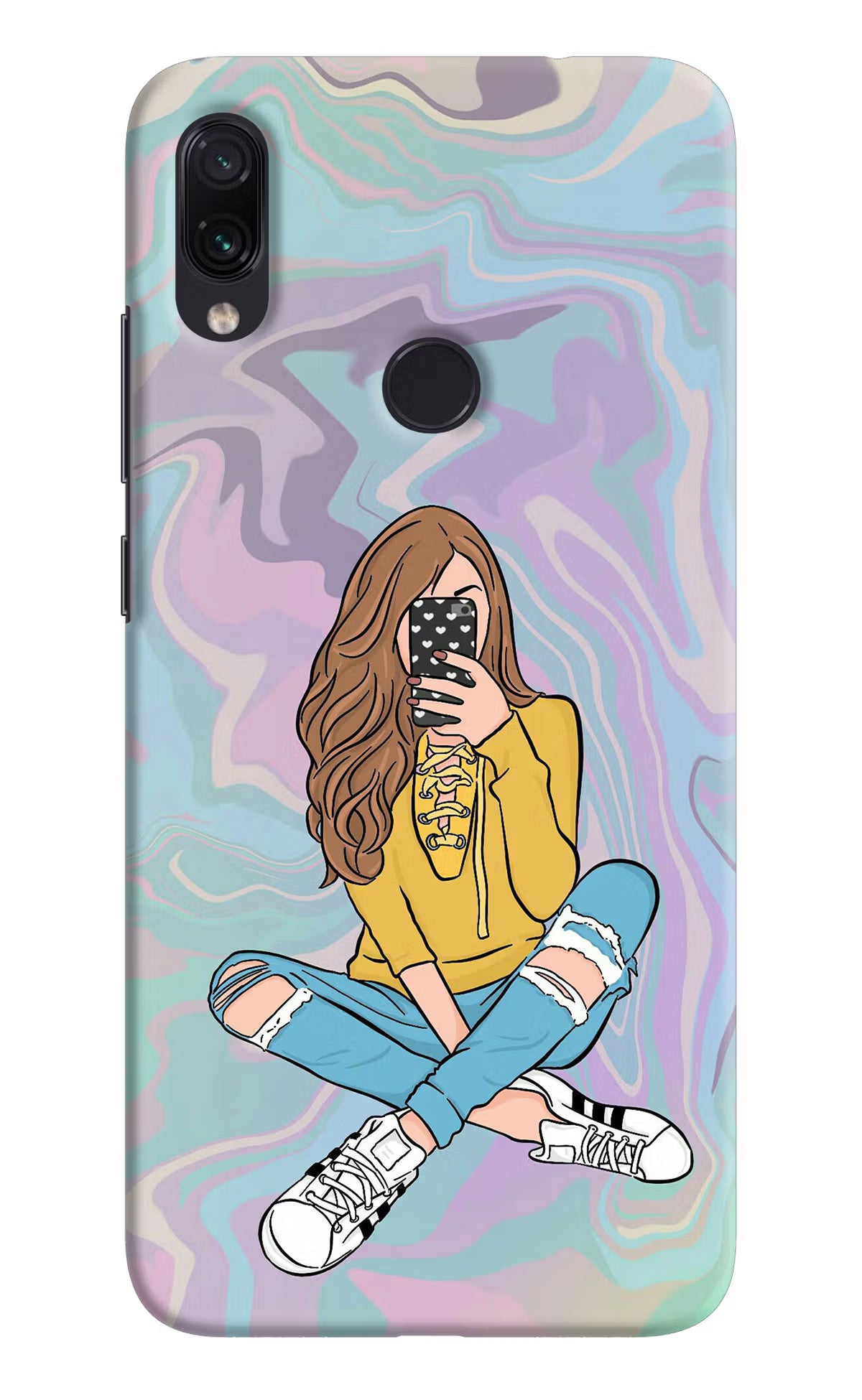 Selfie Girl Redmi Note 7S Hard Case Back Cover by Casekaro