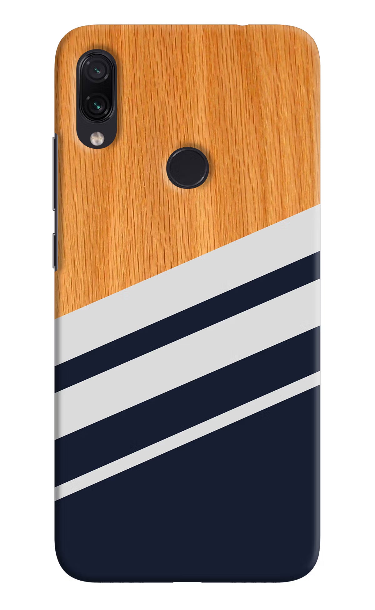 Blue and white wooden Redmi Note 7S Hard Case Back Cover by Casekaro