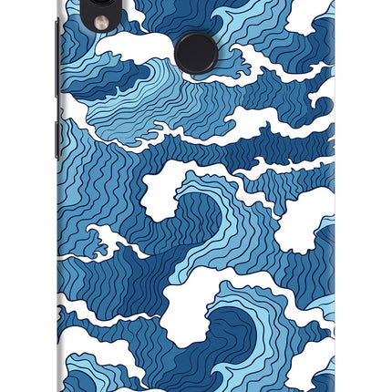Blue Waves Redmi Note 7S Hard Case Back Cover by Casekaro