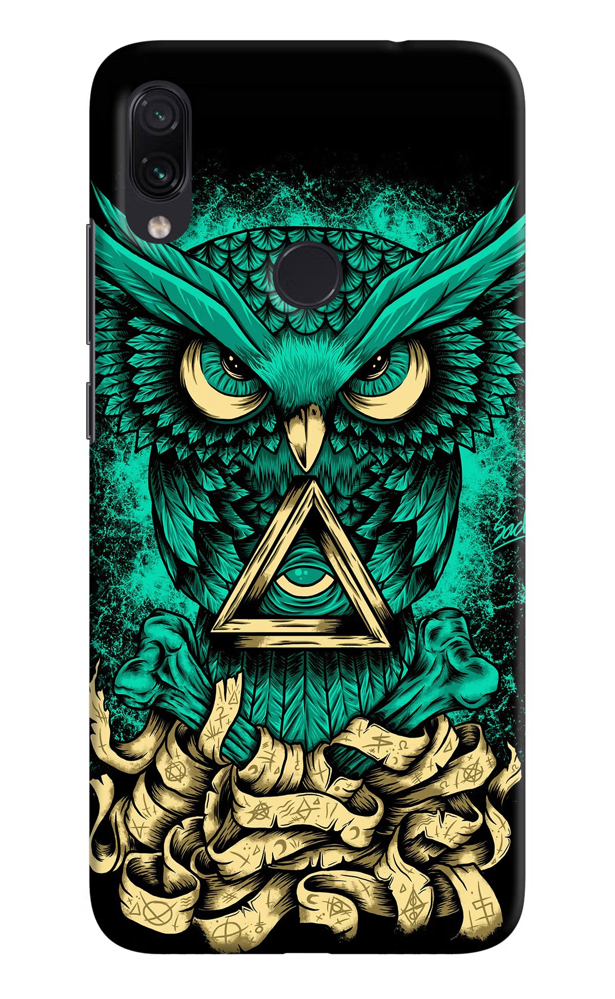 Green Owl Redmi Note 7S Hard Case Back Cover by Casekaro