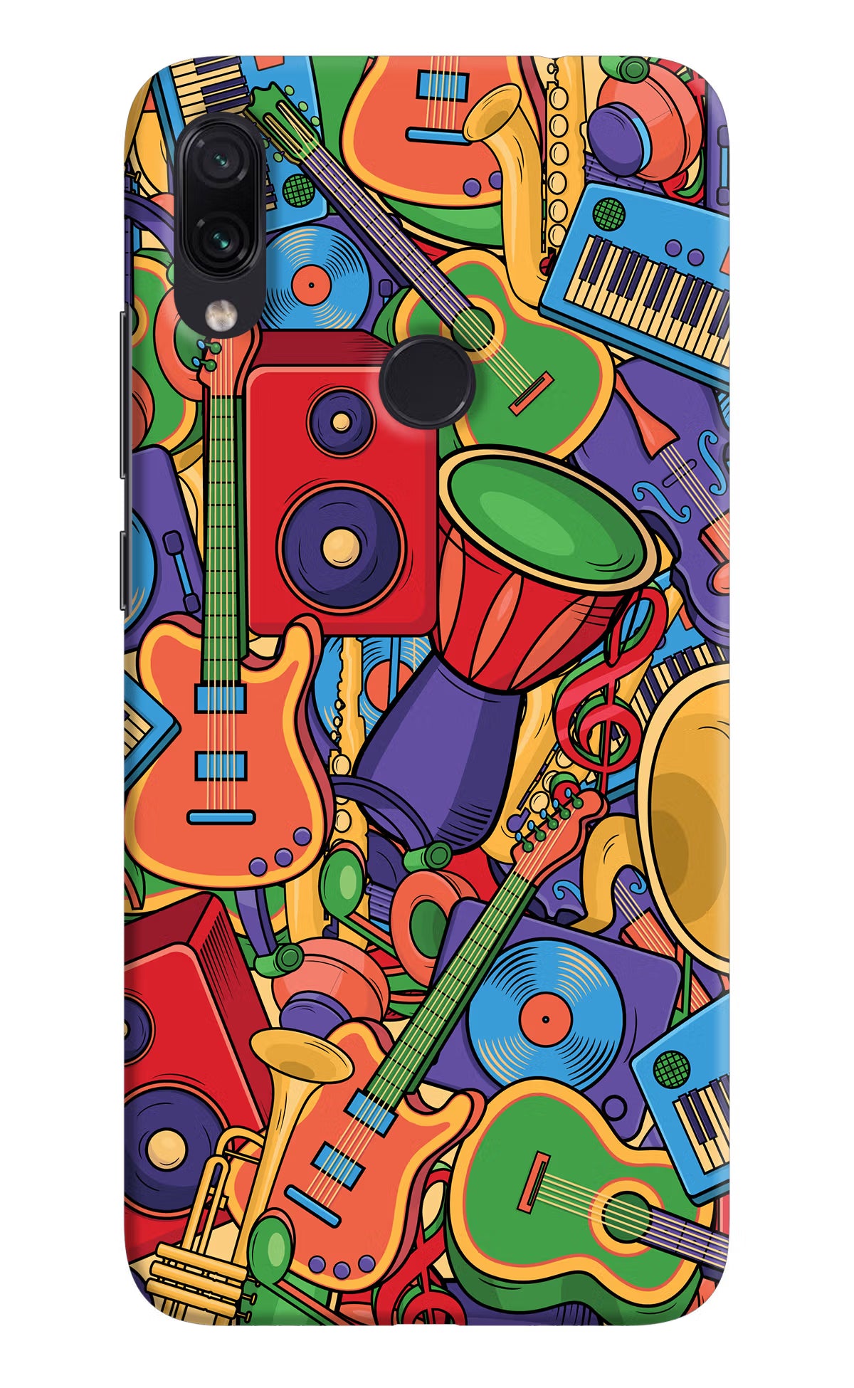 Music Instrument Doodle Redmi Note 7S Hard Case Back Cover by Casekaro