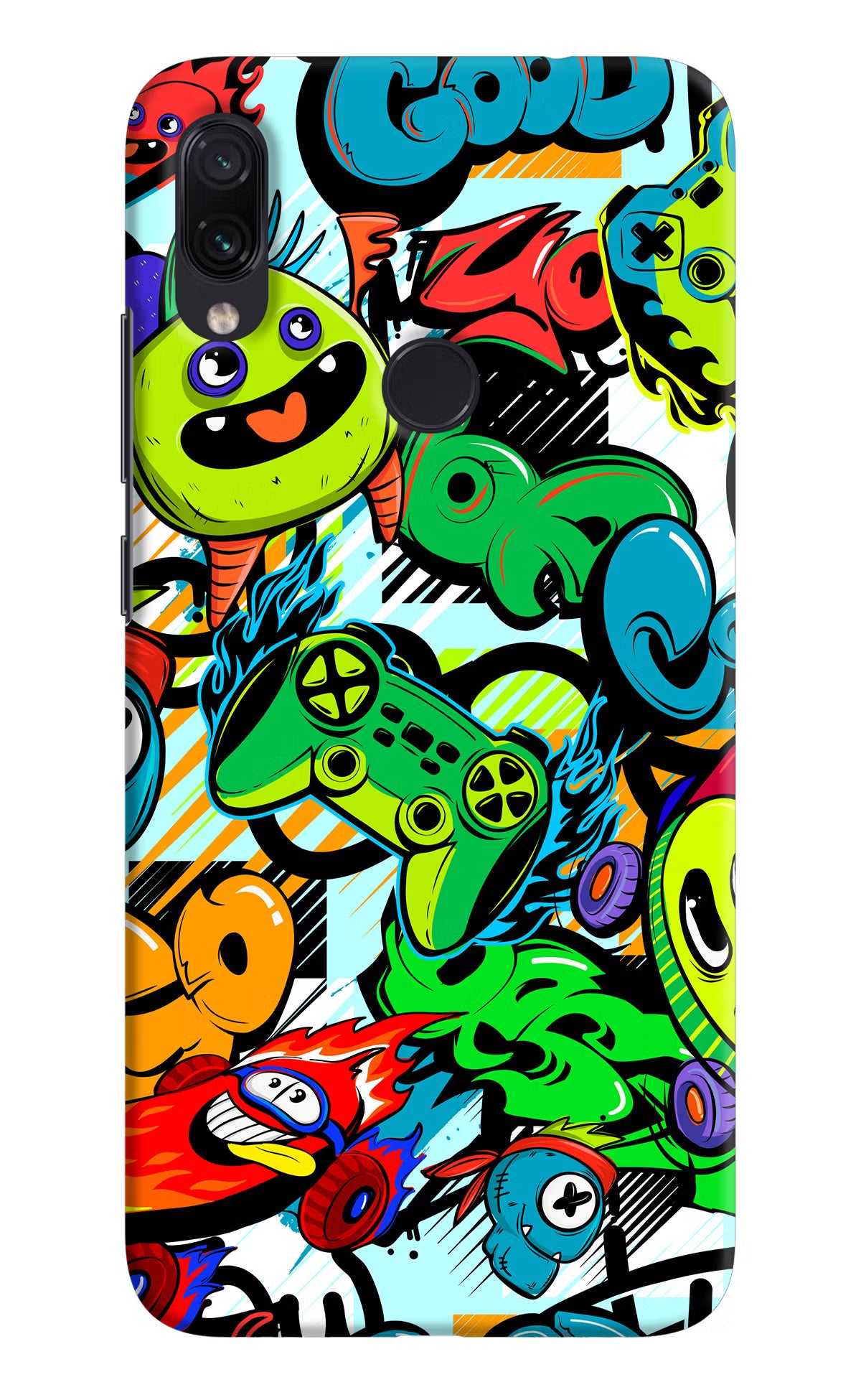 Game Doodle Redmi Note 7S Hard Case Back Cover by Casekaro